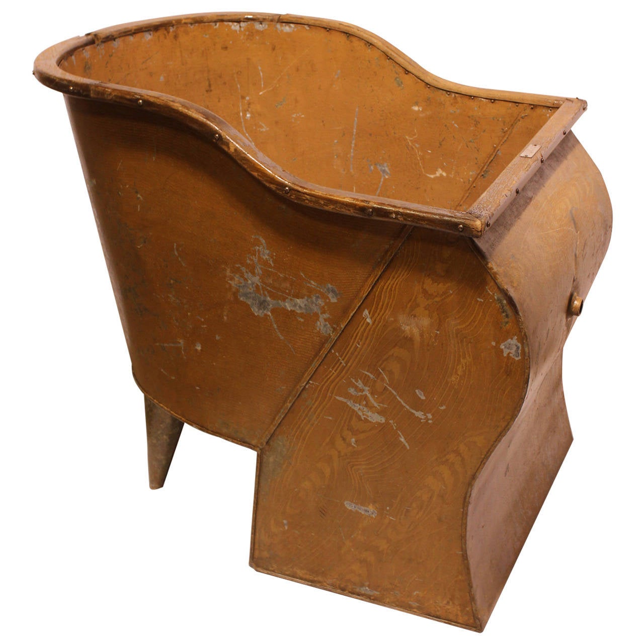 Antique American Tin Sit Bathtub For Sale at 1stDibs