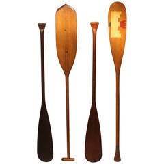 Collection of Antique Wooden Paddles & Oars