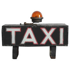 Antique Early 1900s Light Up "TAXI" Sign