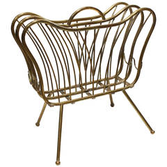 Mid-Century Italian Brass Magazine Rack