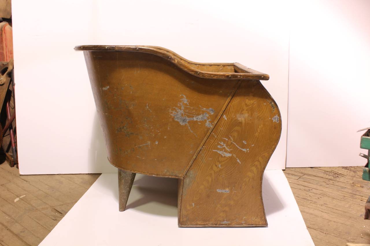Antique American Tin Sit Bathtub For Sale at 1stDibs