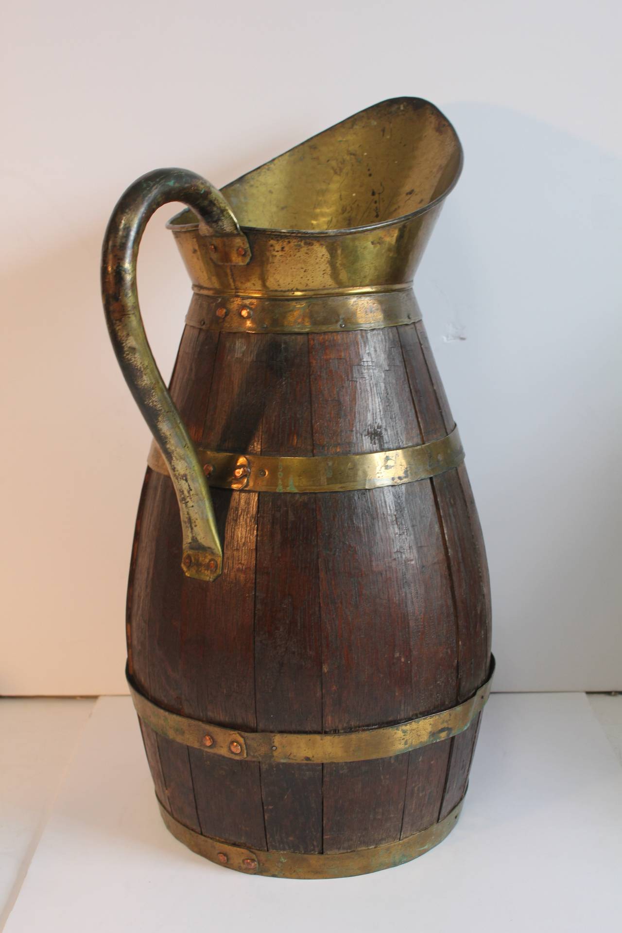 antique wooden pitcher