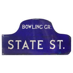 1930's Double Sided Porcelain Humpback State Street Sign