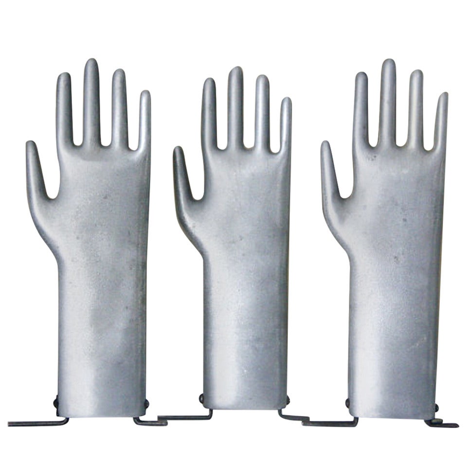 Vintage Industrial Aluminum Glove Mold