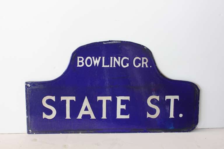 porcelain street sign