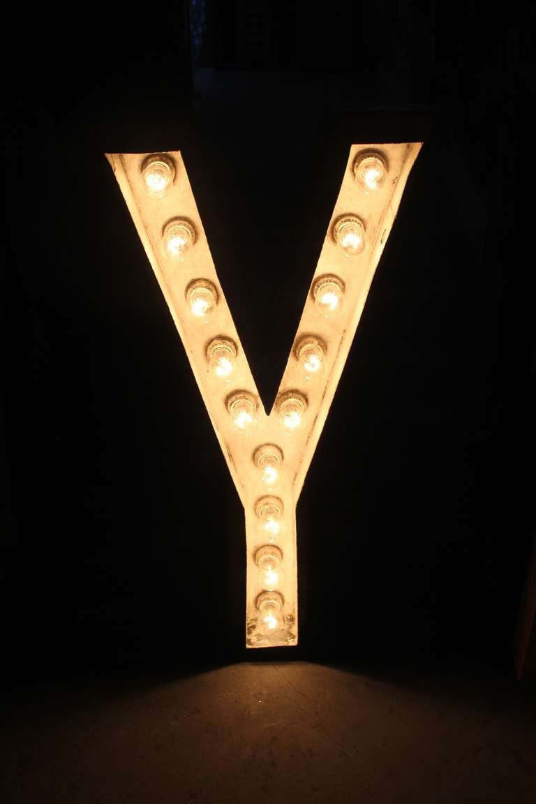 Industrial 1930's Theater Marquee Light Up Letter 