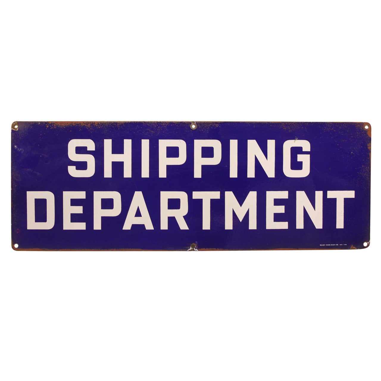 1930's Original Enamel " Shipping Department " Sign For Sale