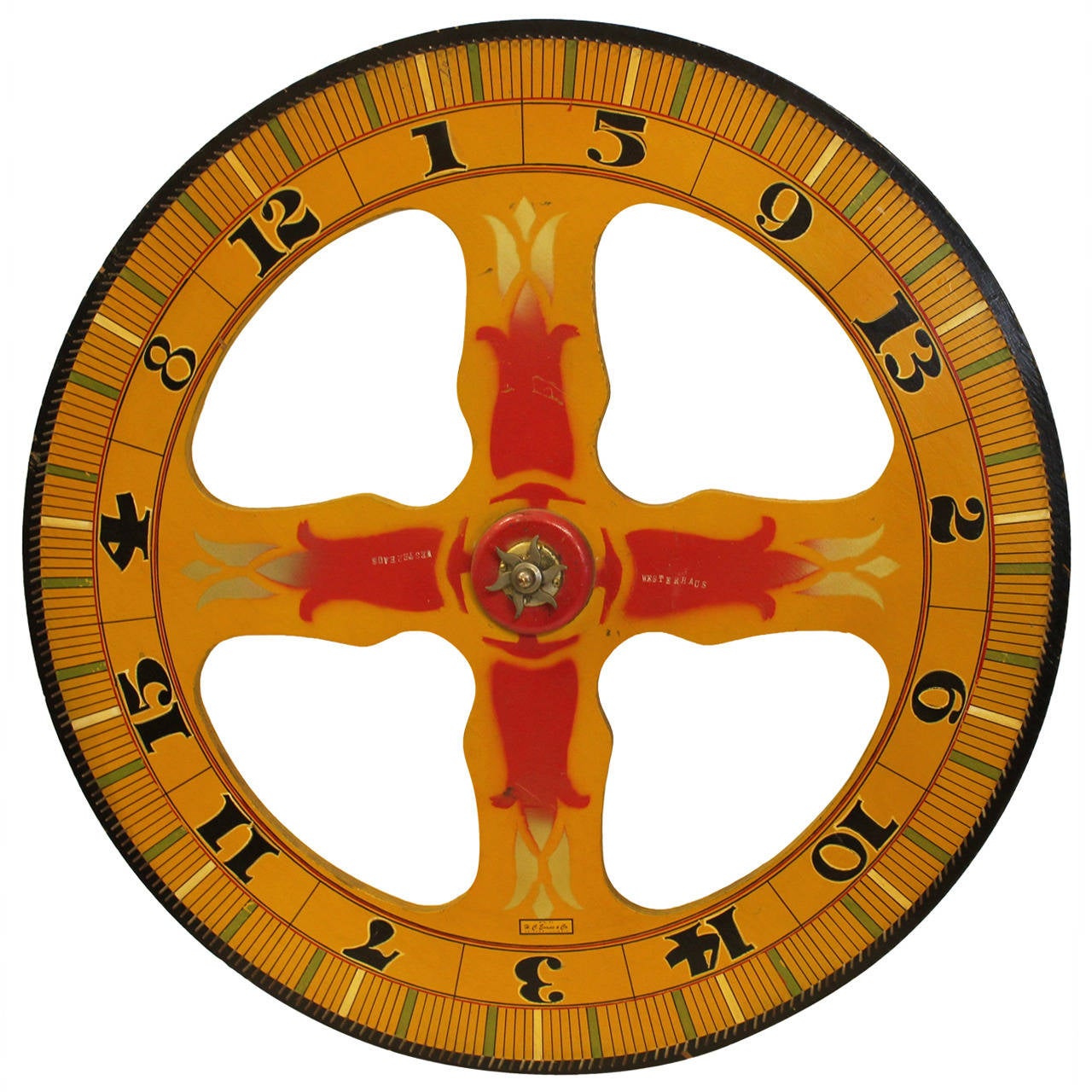Large 1930s Game Wheel by Evans Company For Sale at 1stDibs