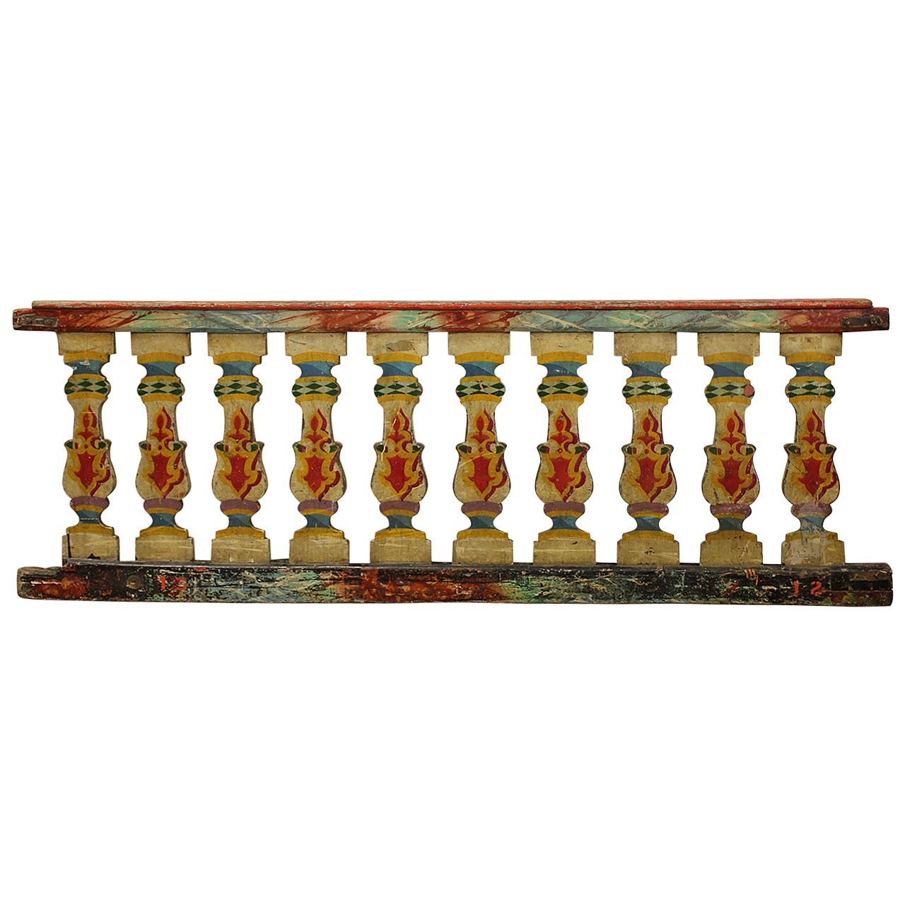 Long Antique Carnival Double-Sided Wood Fence, 2 available