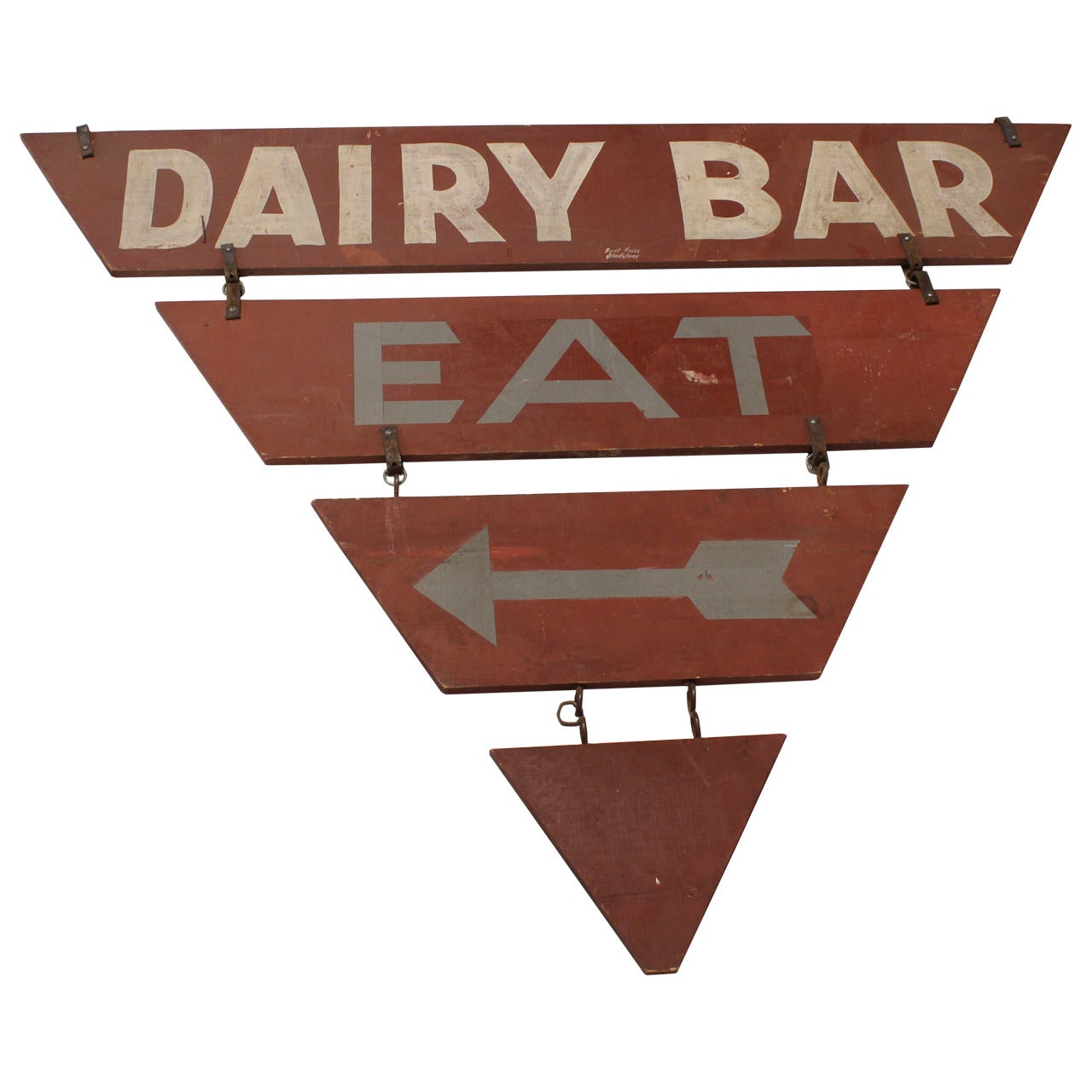 Vintage Double-Sided "Dairy Bar Eat" Sign For Sale