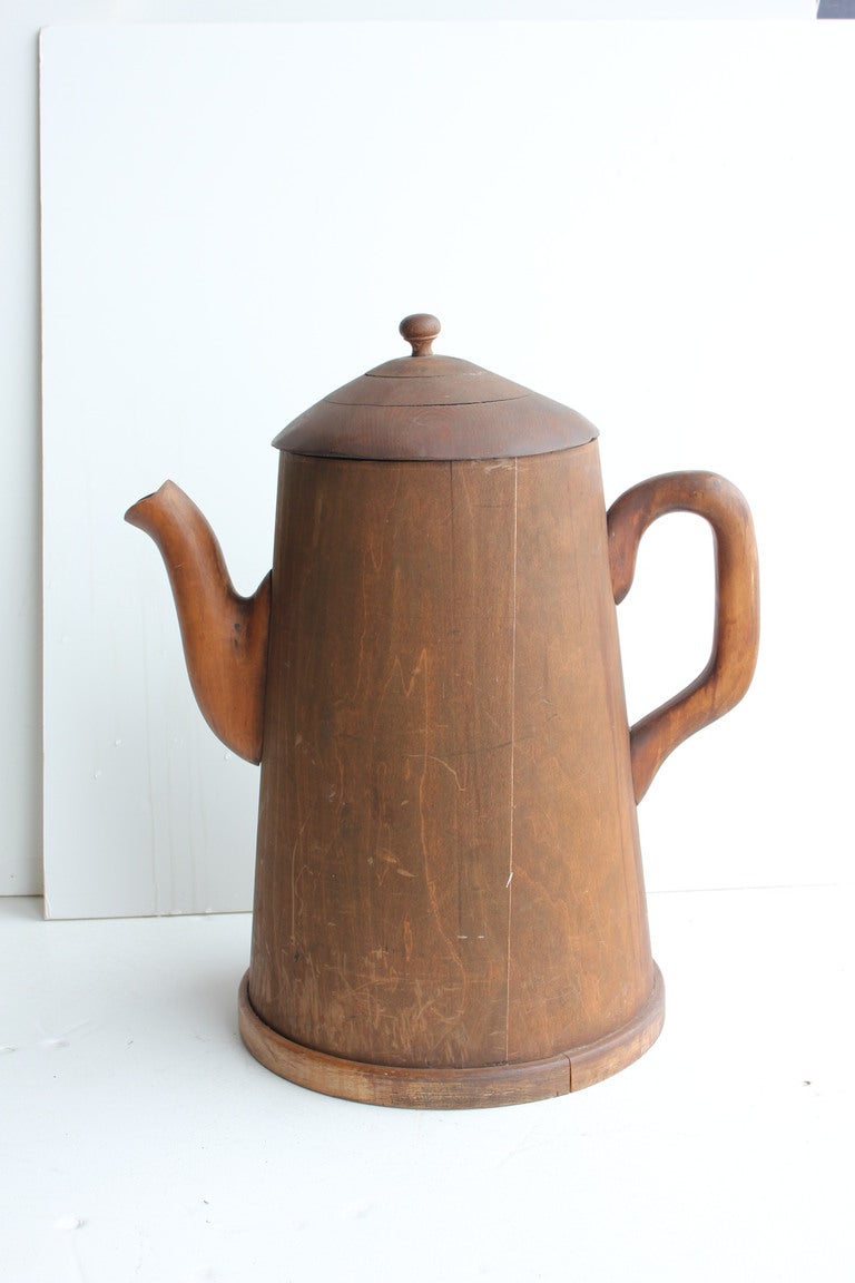 Giant hand made Folk Art wooden trade sign in a shape of the pot. It came from coffee shop in Ohio.