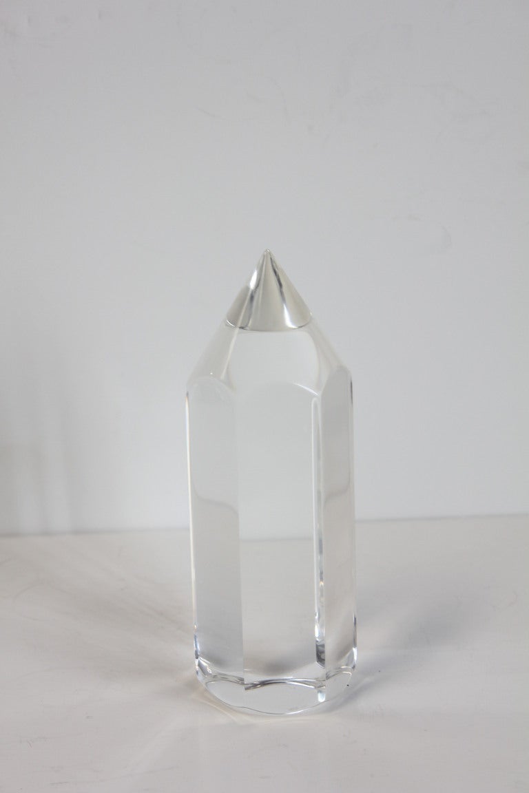 American Mid Century Lucite Pencil Paperweight For Sale