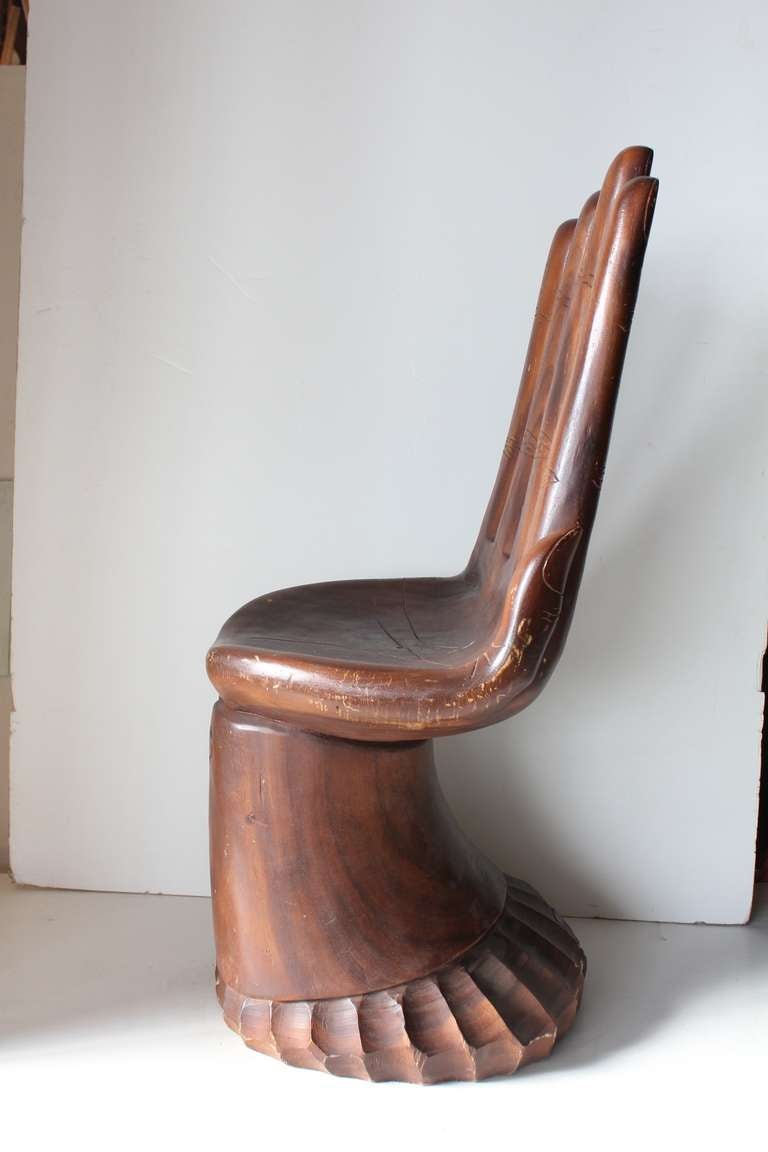 Folk Art Hand Carved Wood Chair at 1stdibs