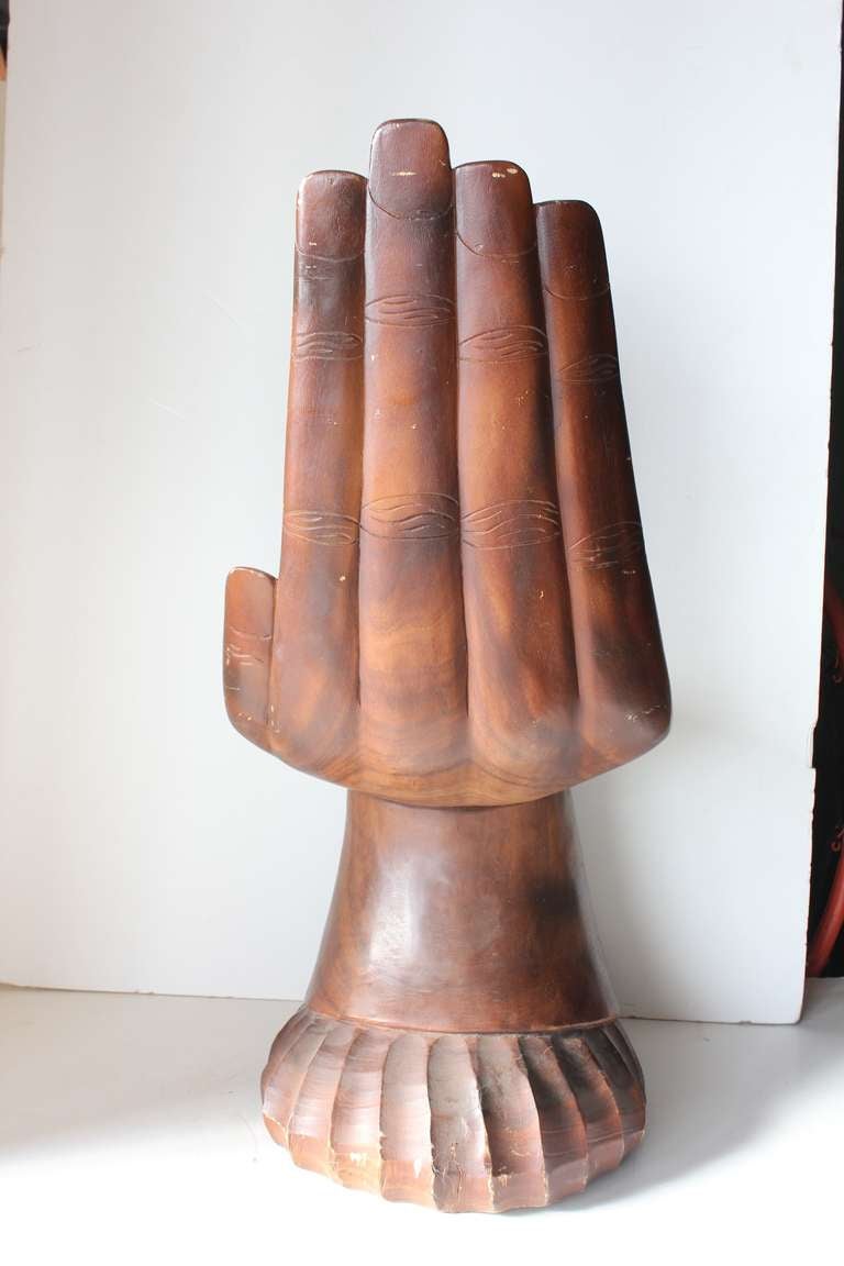 Folk Art Hand Carved Wood Chair In Good Condition In Chicago, IL