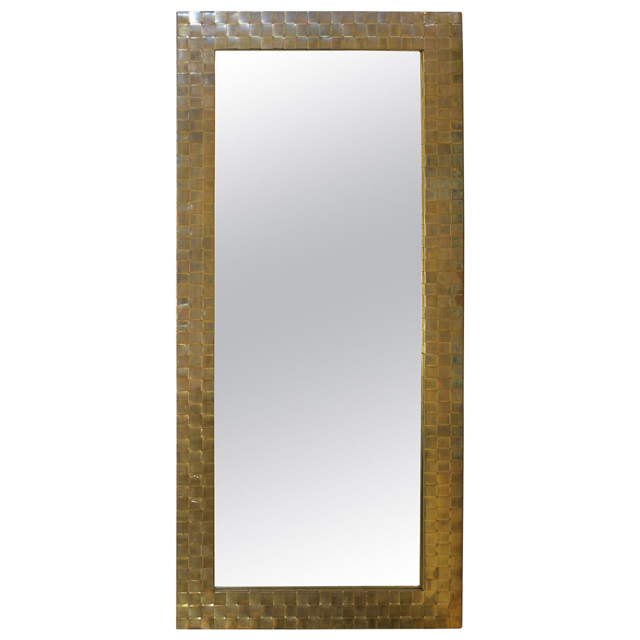 Stylish Mid-Century Brass Mirror