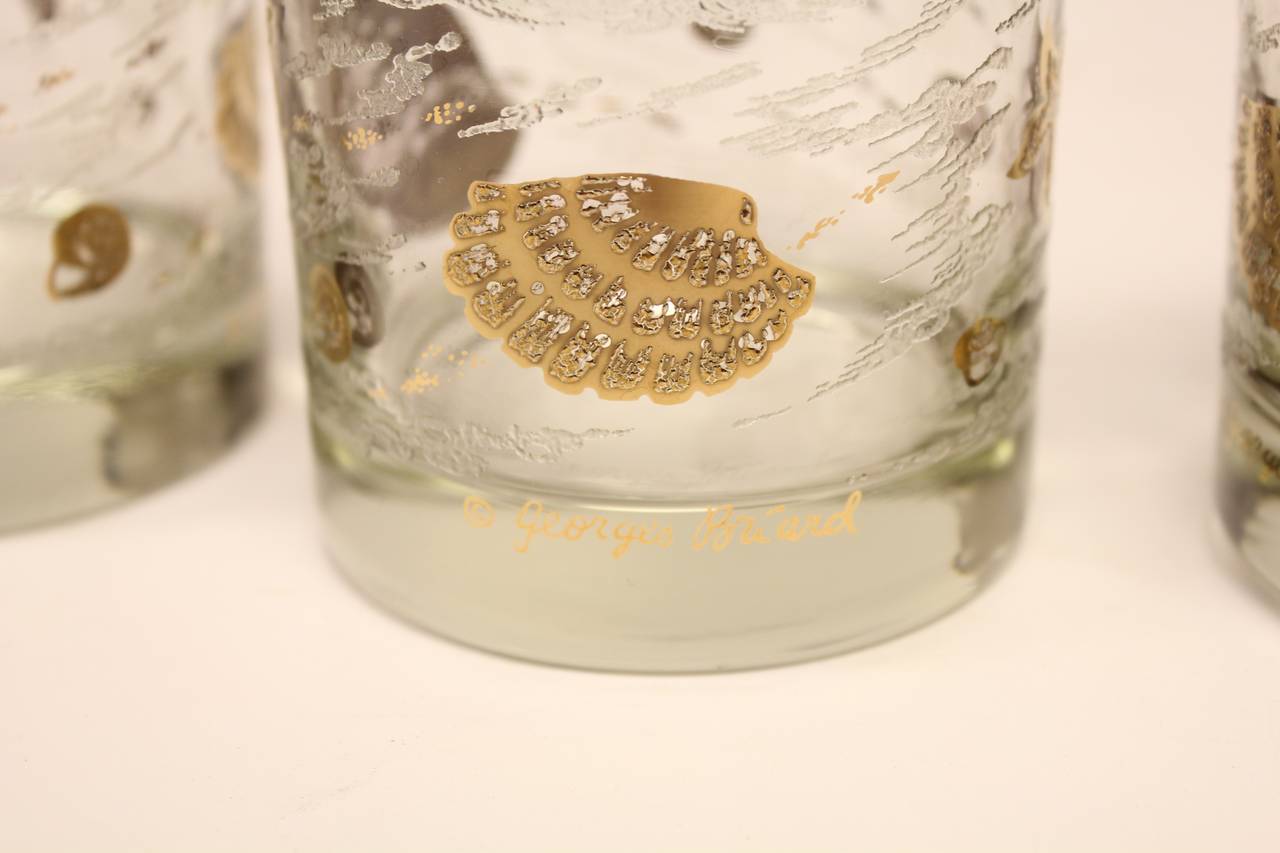 Mid-Century Modern Elegant Sea Life Glassware by Georges Briard
