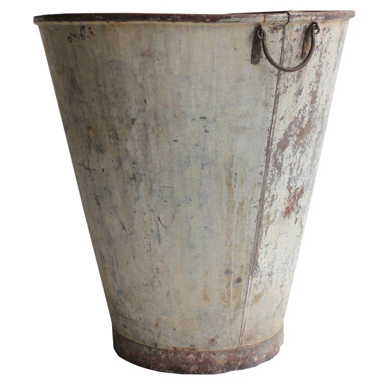 Giant Turkish Galvanized Olive Bucket at 1stDibs