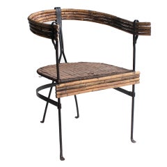 Vintage Iron/Wicker Accent Armchair 9