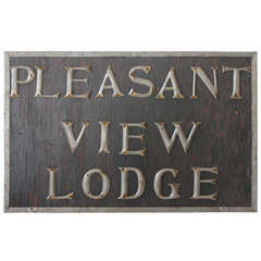 Antique Pleasant View Lodge Sign