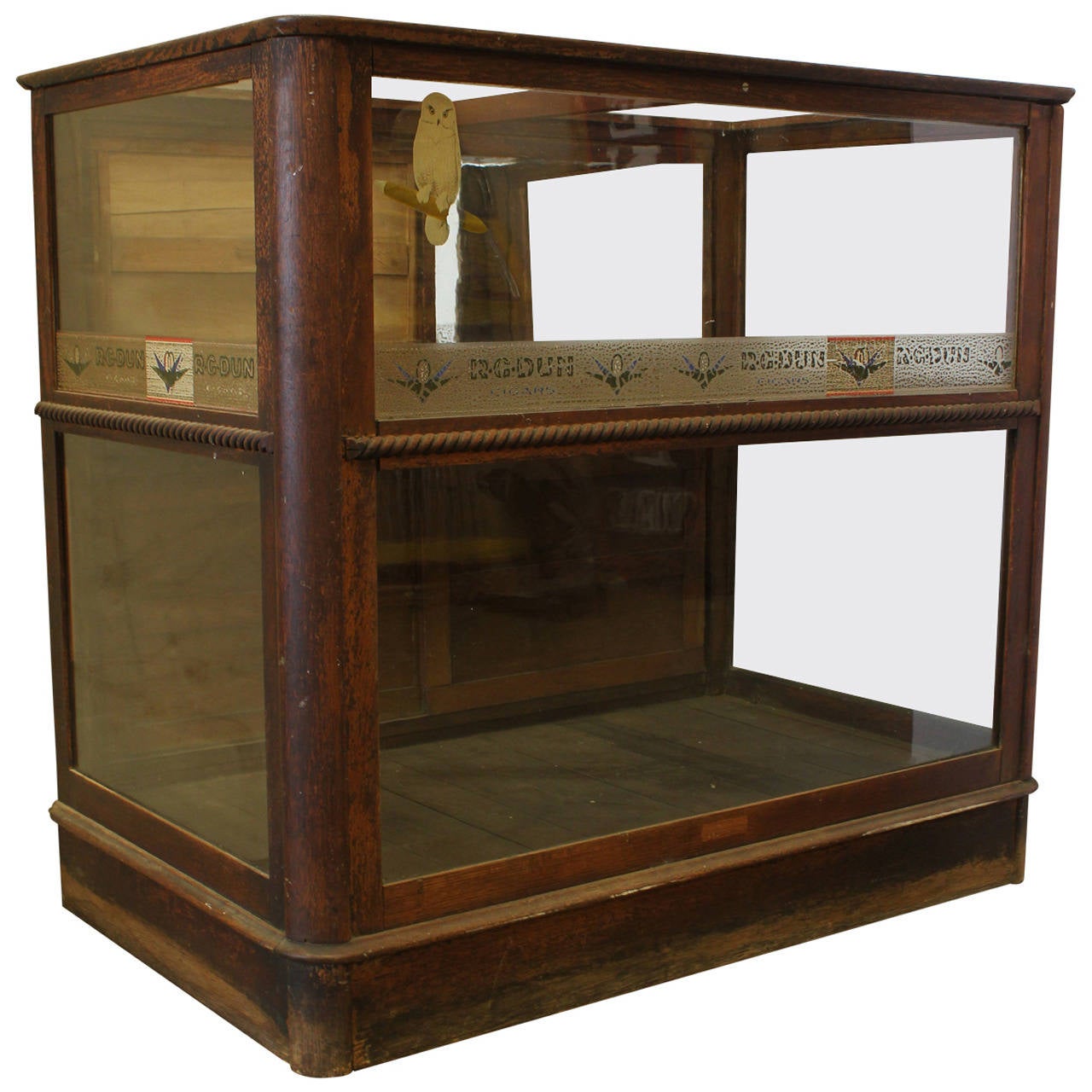 Antique Tobacco Cigar Display Oak Showcase at 1stDibs