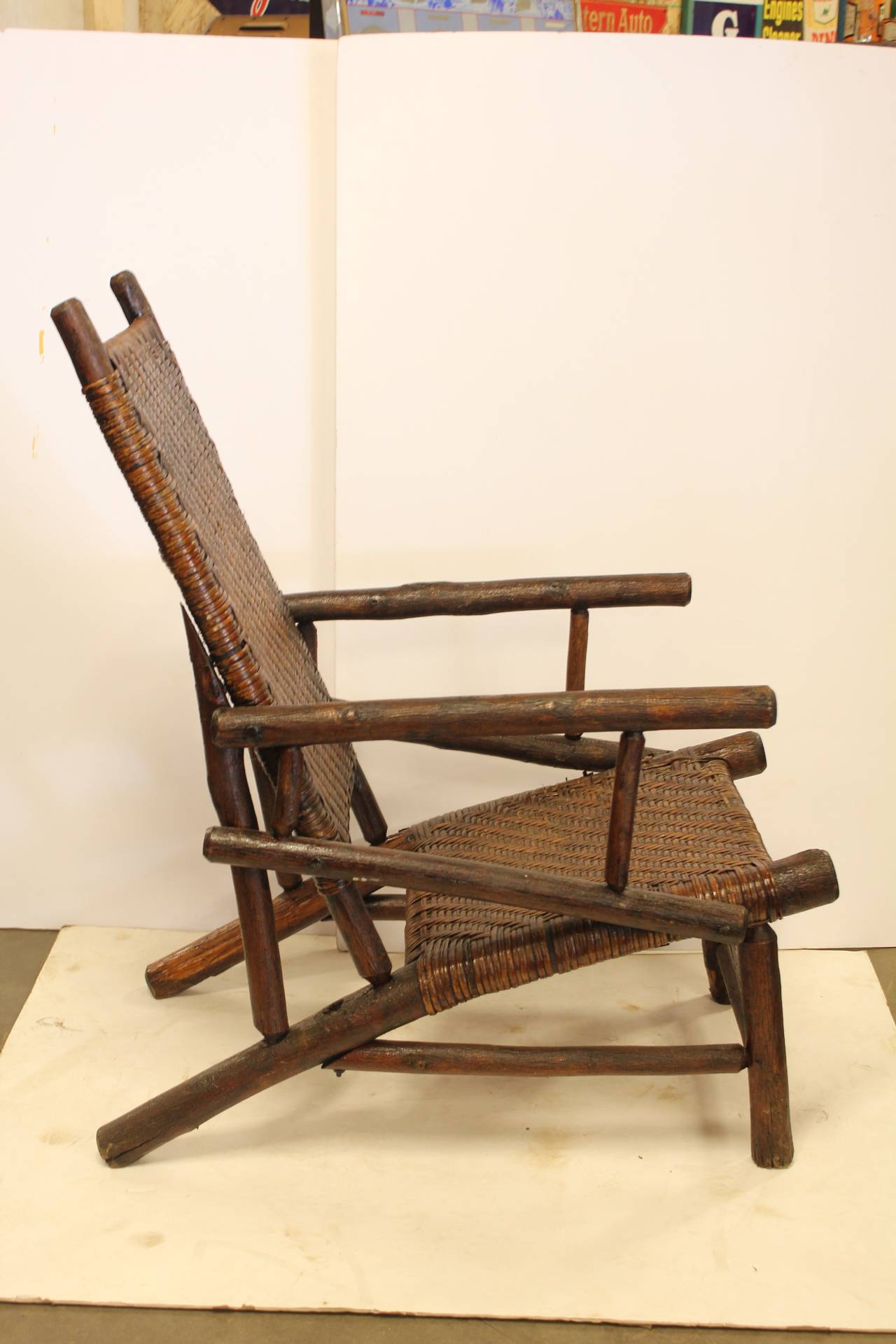 Rare Large Old Hickory Lounge Armchair