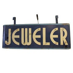 Art Deco Double Sided Jeweler Sign