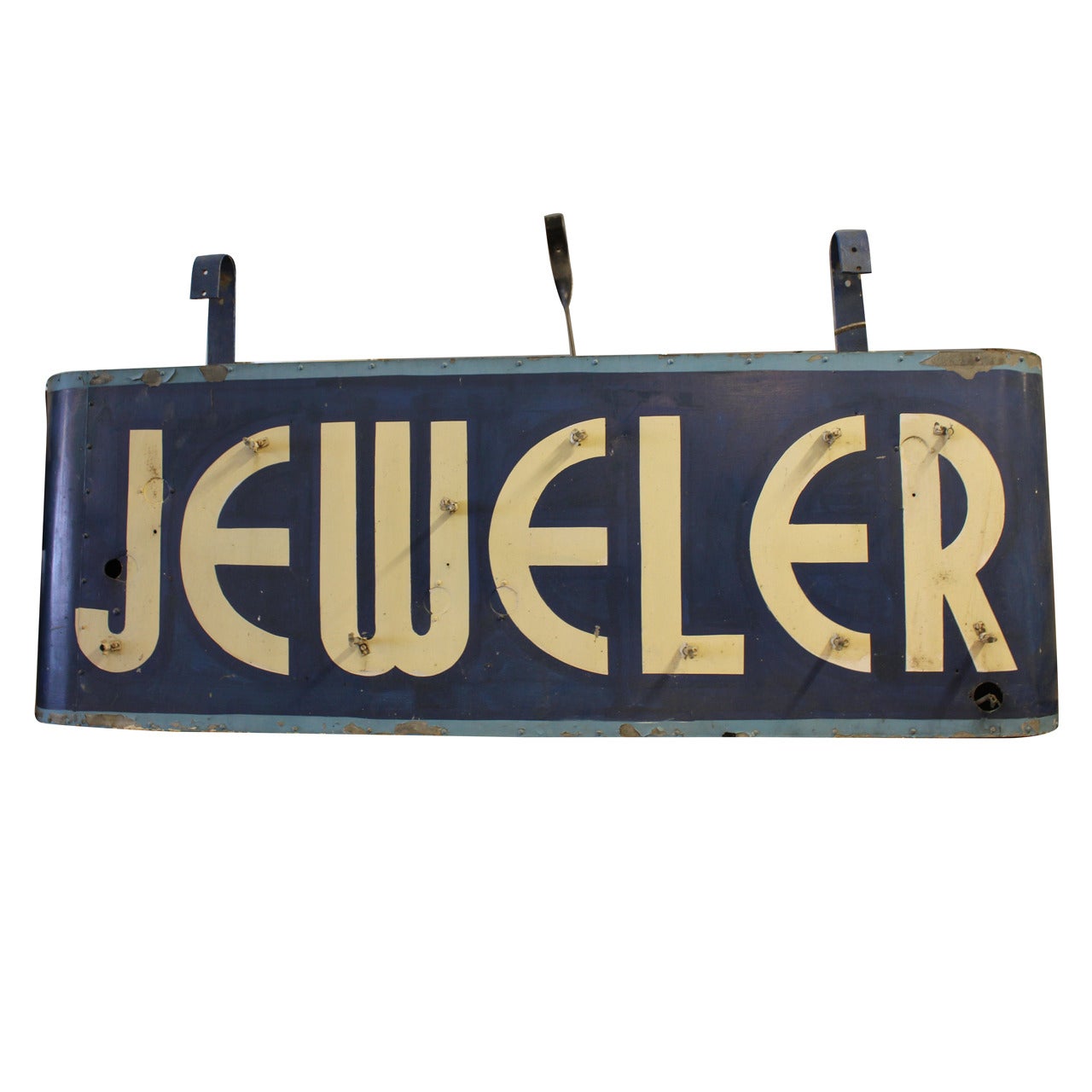 Art Deco Double Sided Jeweler Sign For Sale