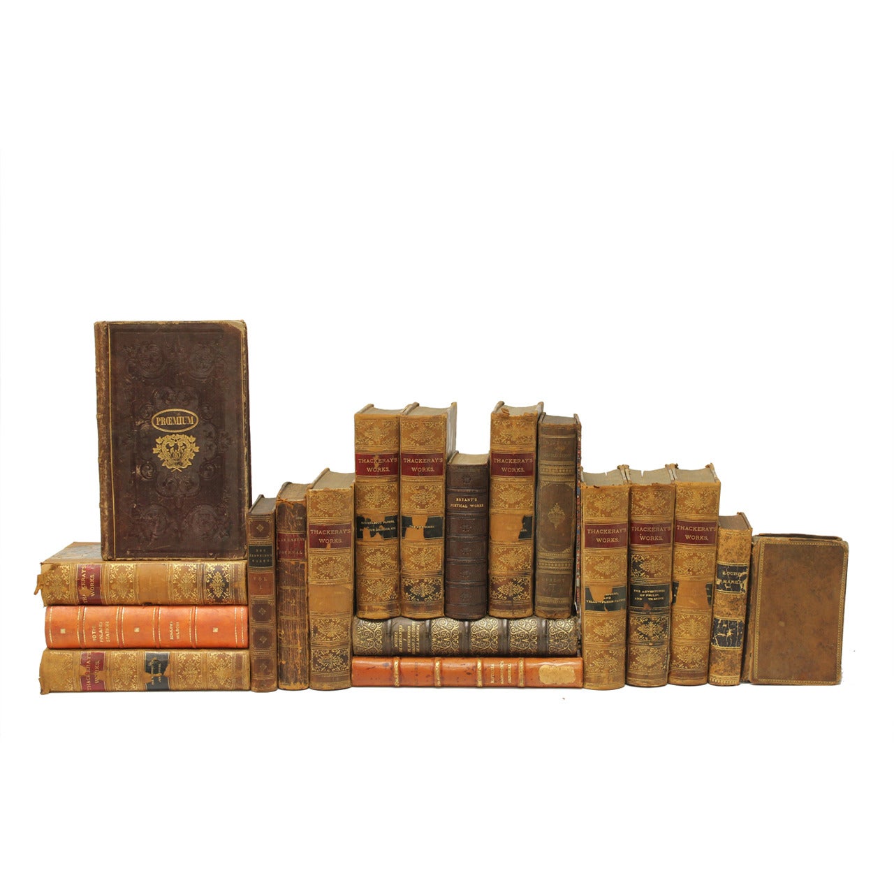 Collection of Antique Decorative Leather Books