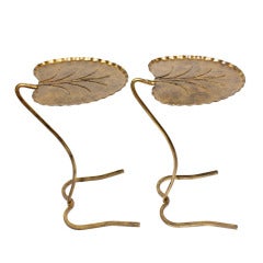 Gold Leaf Salterini Lily Pad Side Tables