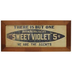 Antique 1900s American Original Cigar Sign "Sweet Violet"