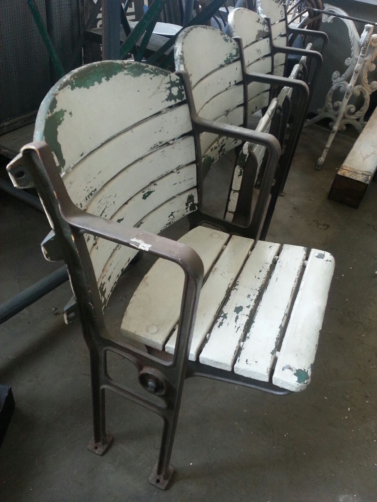 1930's Comiskey Stadium Four Seat Bench at 1stDibs