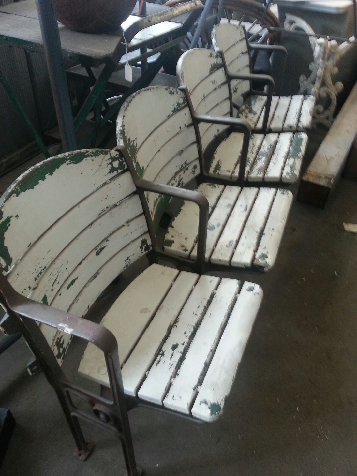 1930's Comiskey Stadium Four Seat Bench at 1stDibs