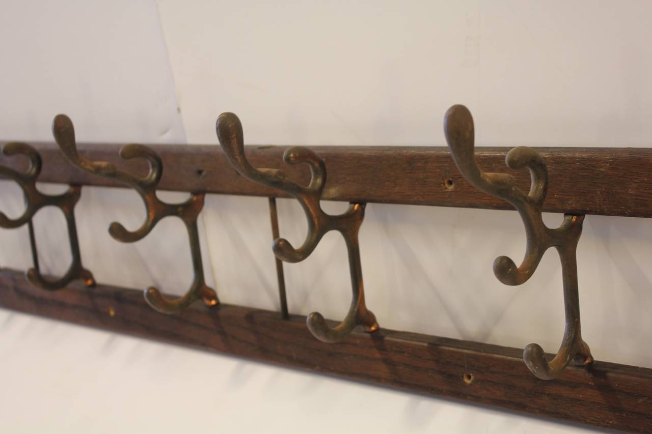 Antique Train Wood And Copper Coat Rack At 1stdibs Antique Coat Rack Wall