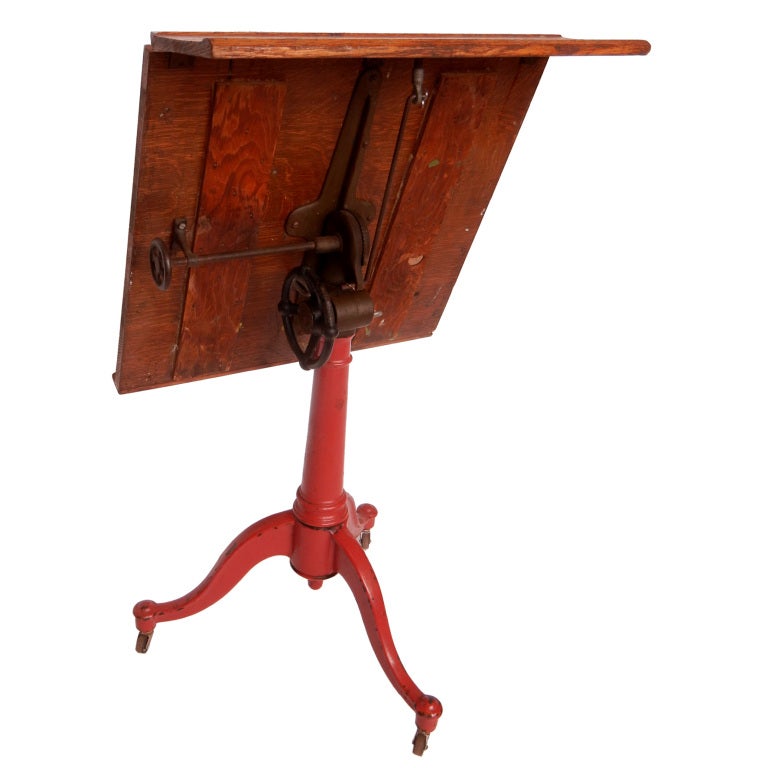 Early 1900's Cast Iron base Drafting Table
