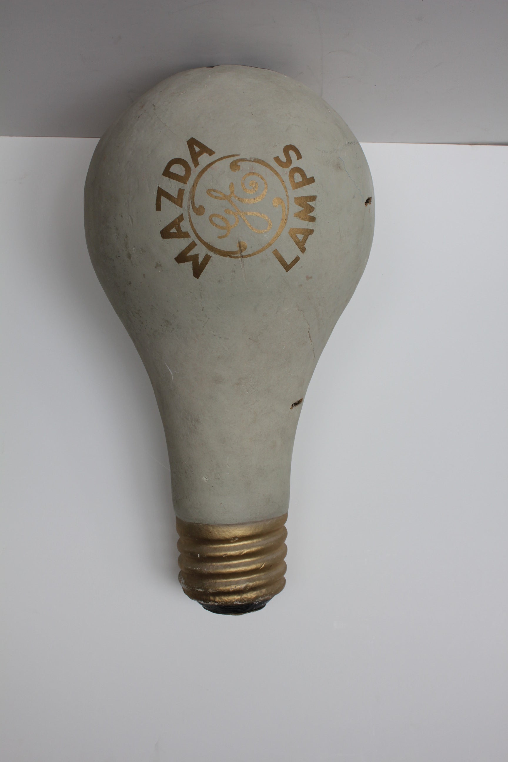 1900's Over Sized Paper Mache Bulb Advertising Sign