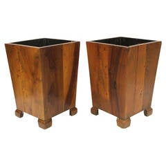 Wood Waste Basket in the Style of George Nakashima