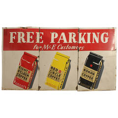 1950s Porcelain Advertising Coffee Sign