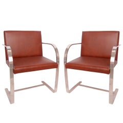 1960's Ludwig Mies Van Der Rohe flat Brno chairs by Knoll