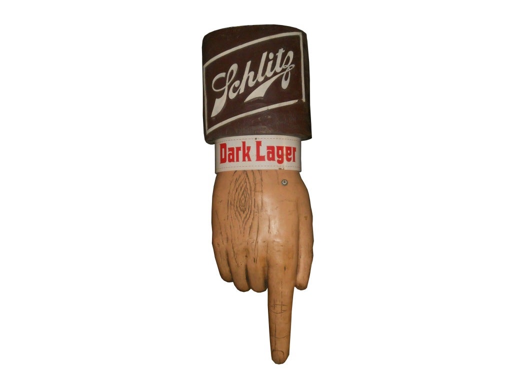 Oversized Schlitz Advertising Sign. It came from a bar in Chicago. It has an hanging bracket.