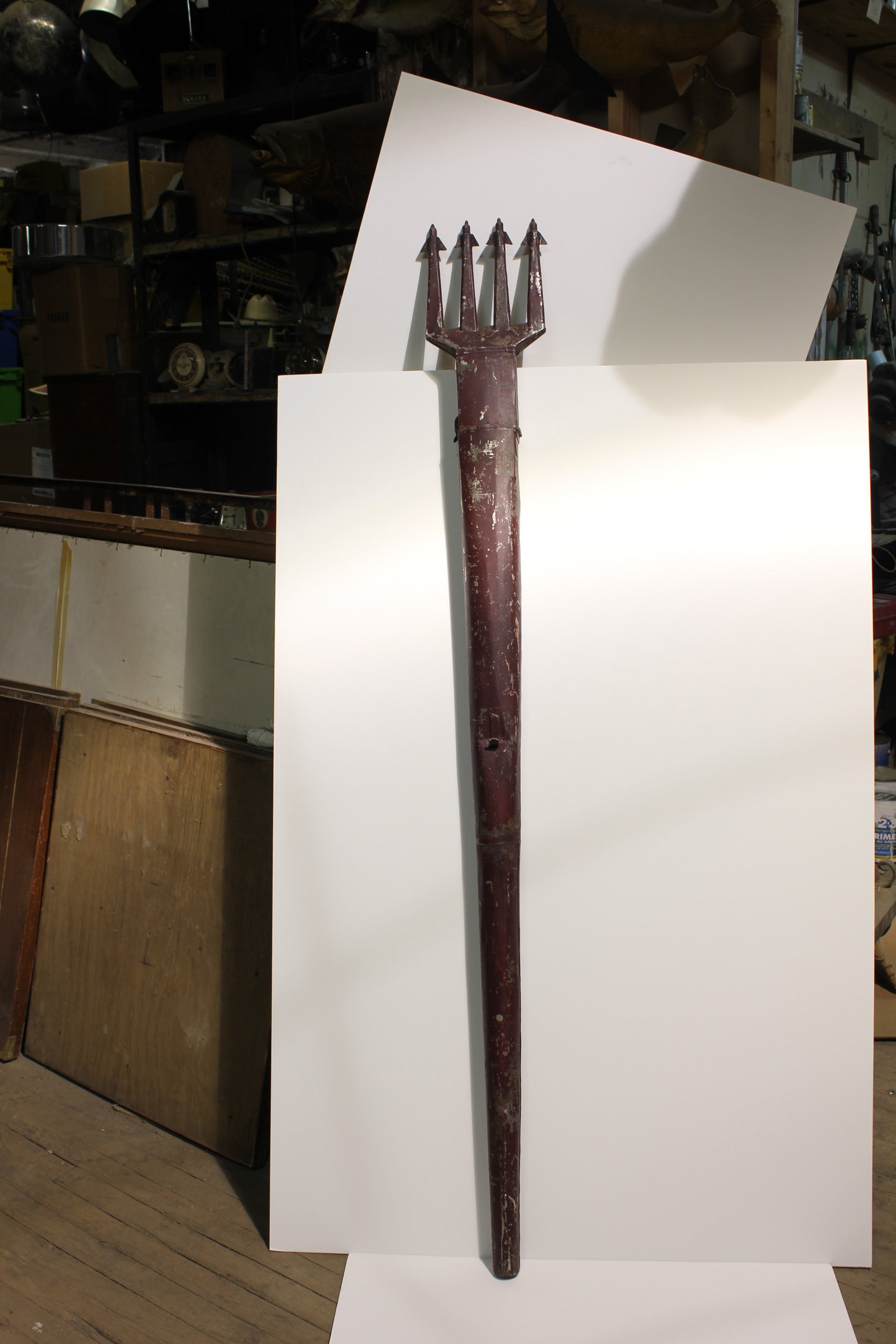 Giant Antique Tin Devil's Pitch Fork