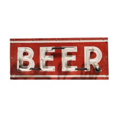 1930's Porcelain One Sided Neon Sign Beer