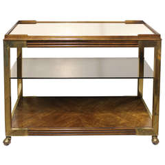 Elegant Brass & Wood Bart Cart by Drexel