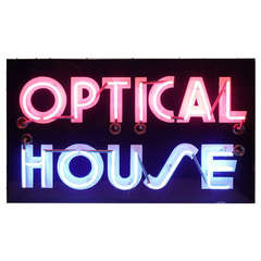 Vintage 1950's Original Neon Sign " Optical House "