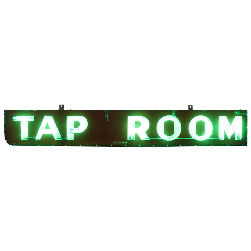 1950's Enamel & Neon Sign " Tap Room "