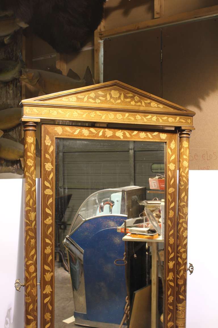 antique wood floor mirror