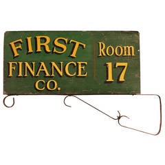 1900s Double-Sided, First Finance Company Sign