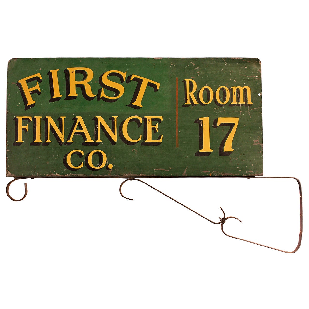 1900s Double-Sided, First Finance Company Sign For Sale