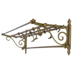 Antique Solid Brass Pullman Train Coat and Hat Rack