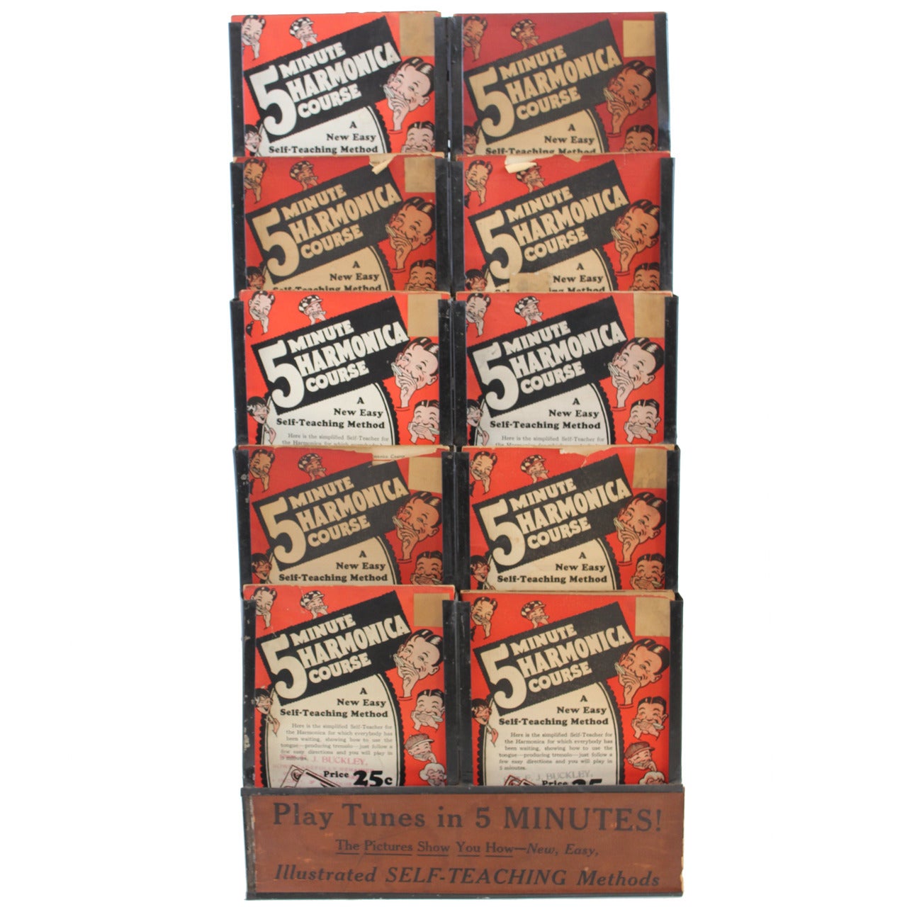 1930s Advertising Stand and Books,  "Play Tunes in 5 Minutes " For Sale