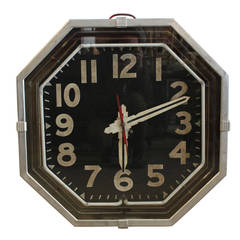 Large 1930s Double Neon Clock by Lackner Company